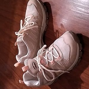 Sneakers, tan, white and pink